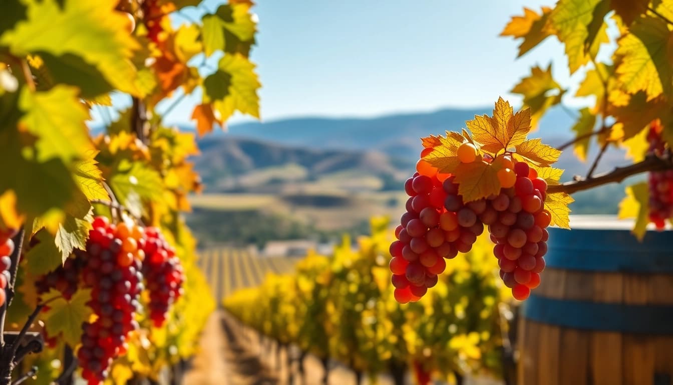 Experience the beauty of Clarksburg wineries with vibrant vineyards and rich textures.