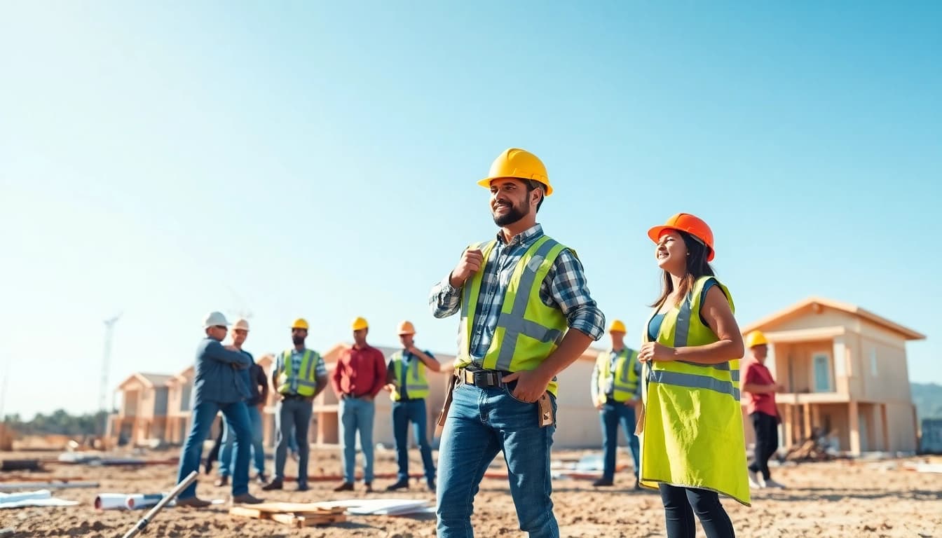 Builders collaborating on a construction site, highlighting the Texas association of builders.