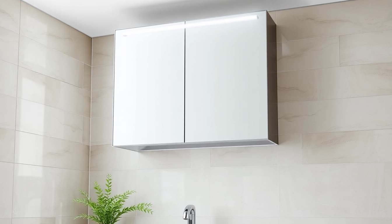 Illuminate your space with a sleek bathroom cabinet with mirror and light, featuring integrated LED lighting.