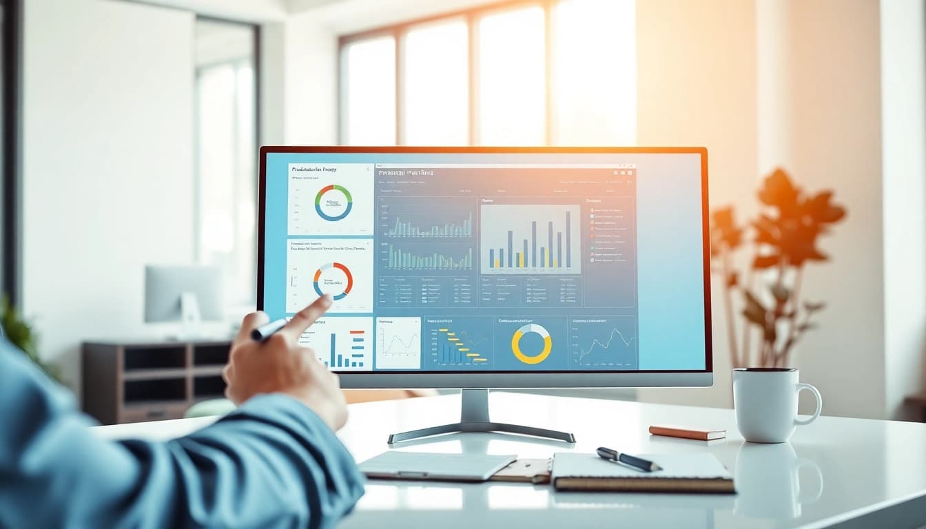 Streamlined interface showcasing production planning software in a modern workspace.
