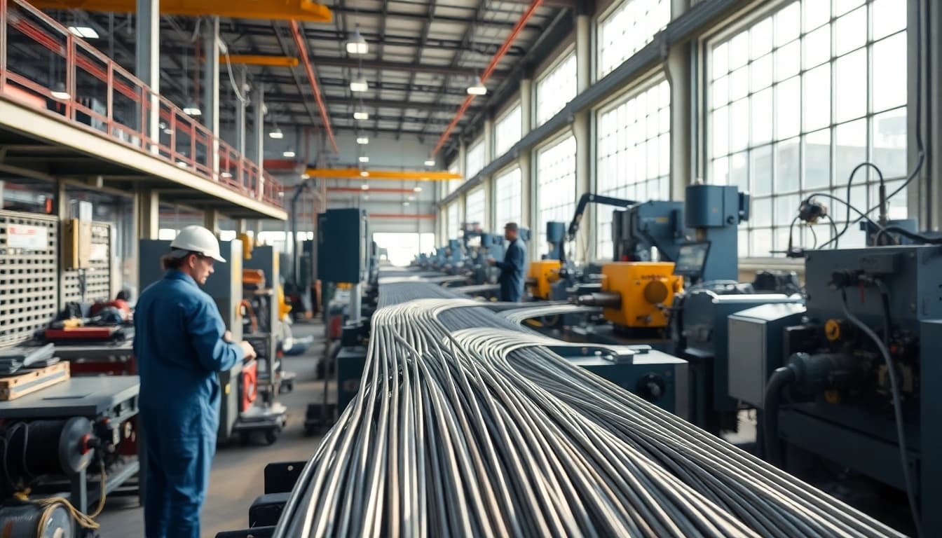 Wire Manufacturer showcasing modern production techniques in a vibrant factory setting.