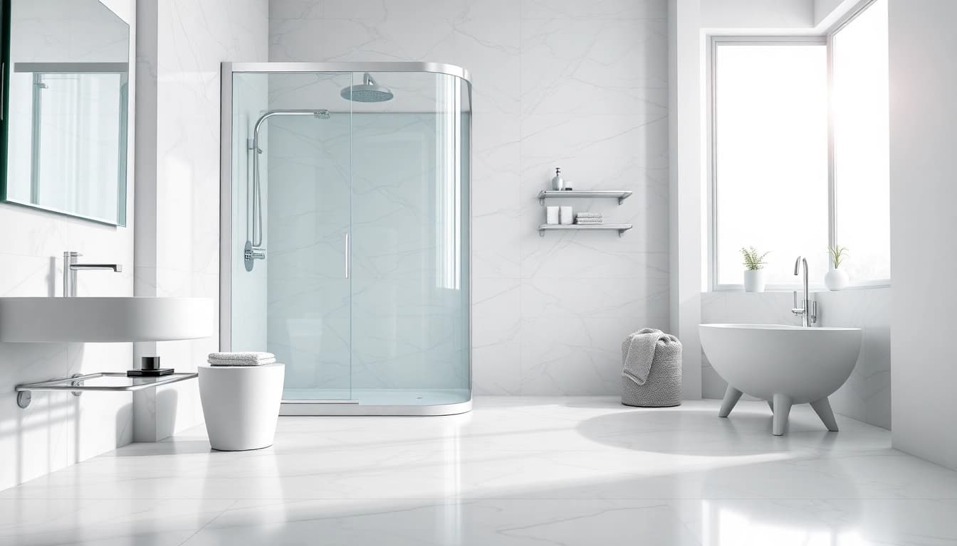 Erleben Sie hochwertige Badprodukte von sonni sanitär GmbH in einem eleganten Badezimmer.