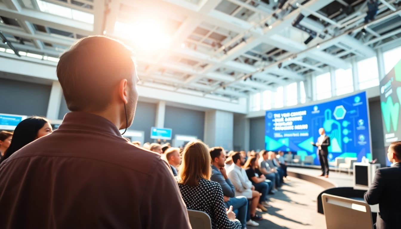 Attendees engaged at the digital health and enterprise technology conference showcasing innovation and collaboration.