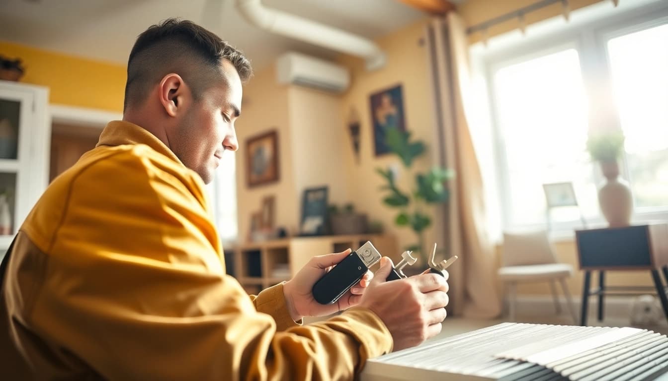Ensure efficient heating repair north salem with a skilled technician at work in a cozy home.
