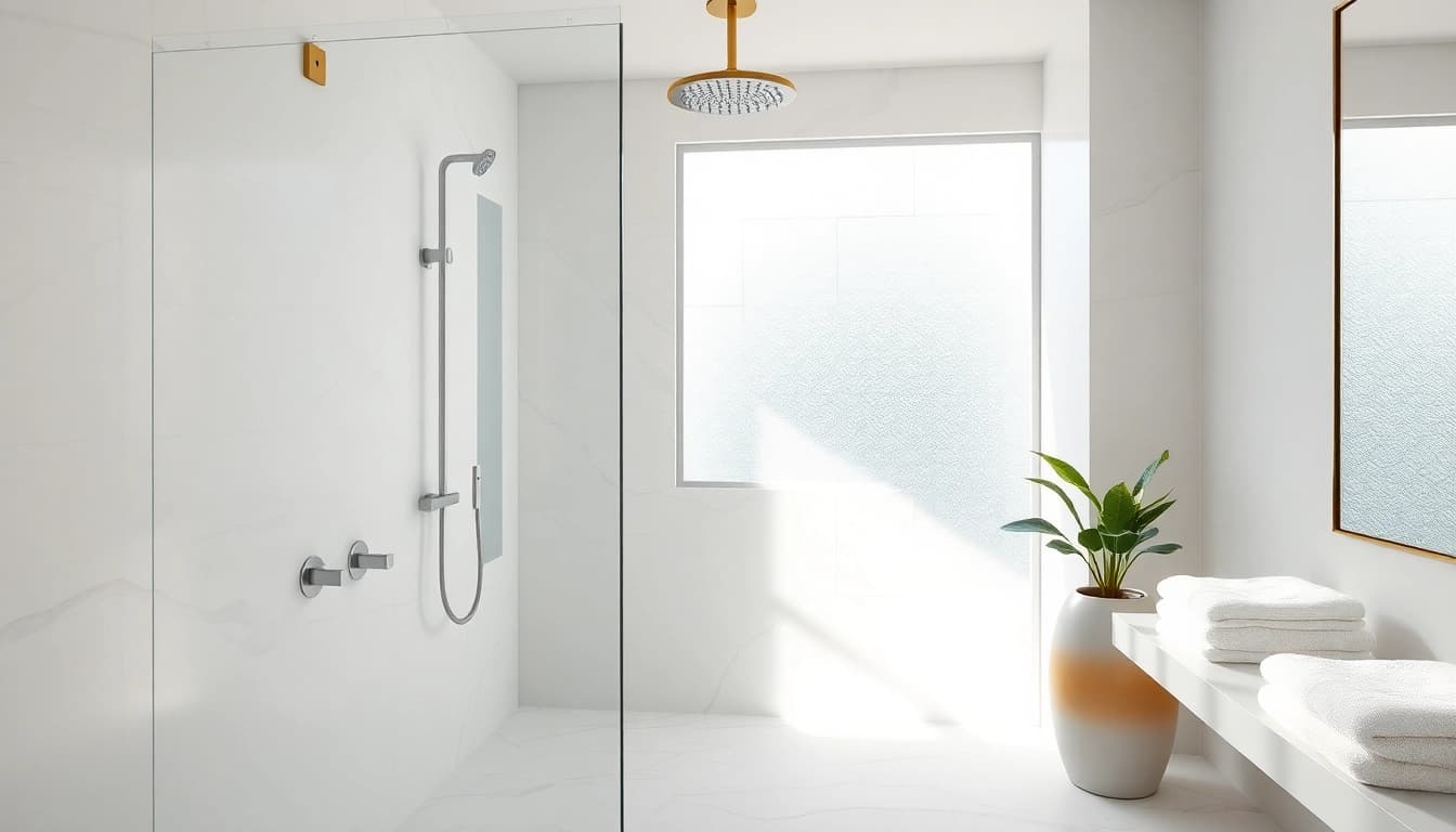 Elegant showers Australia: A luxurious shower experience in a modern bathroom setup.