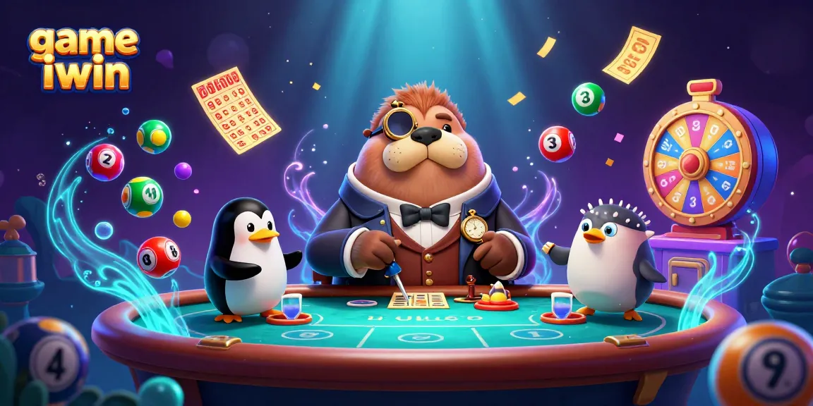 Engage in game iwin with a jolly walrus bluffing at an underwater poker table.