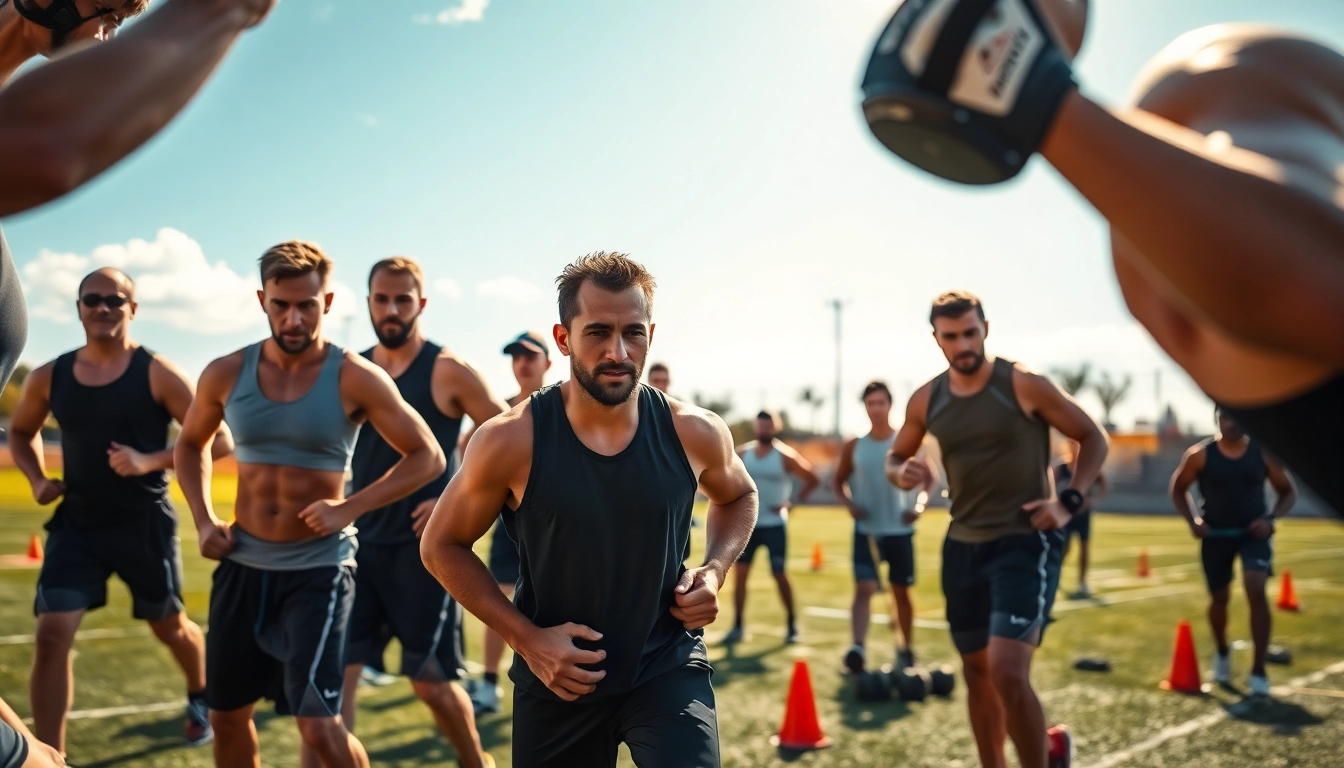 Todo deporte training scene showcasing athletes in action and vibrant outdoor settings.