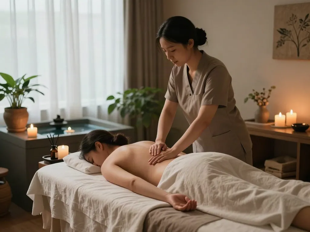 Experience premium 성수동출장마사지 in a tranquil spa room with soothing elements.