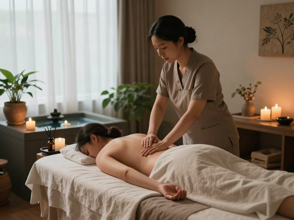Experience premium 성수동출장마사지 in a tranquil spa room with soothing elements.