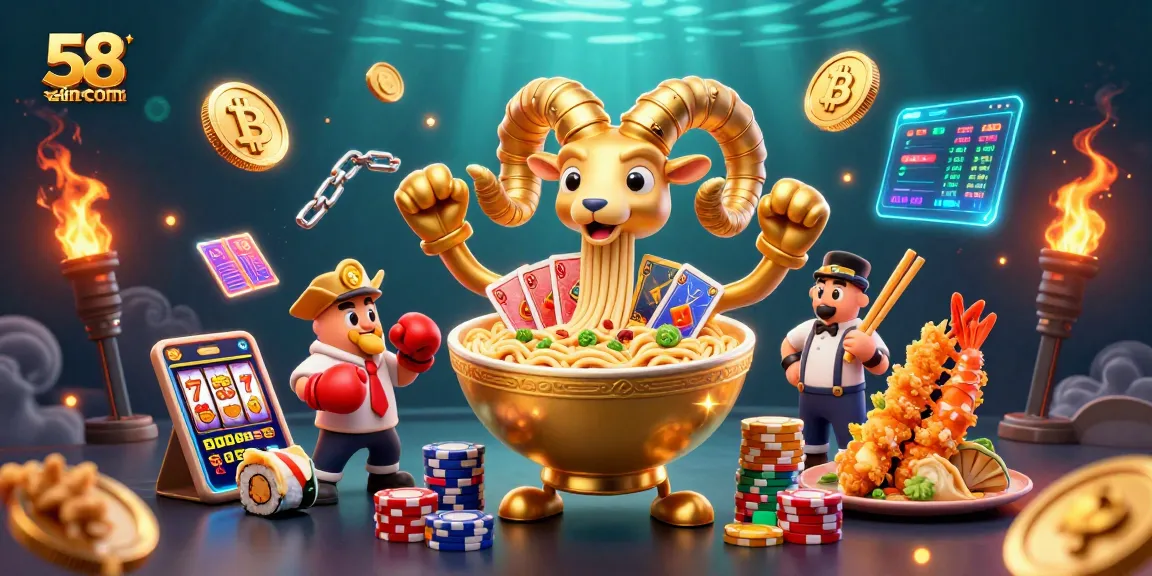 Experience thrilling gameplay with 58win com's vibrant casino character scene with crypto elements.