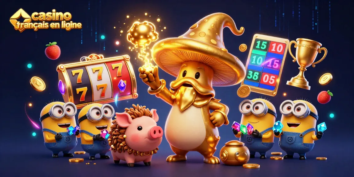 Jouez au casino français en ligne avec un mage, un cochon, et des joyaux scintillants.