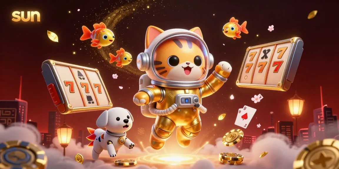 Win big with sun-inspired casino action featuring astronauts and vibrant gaming elements.