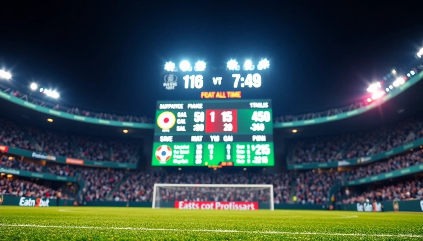Track live scores and updates with ผลบอลสด7m on a professional football scoreboard.