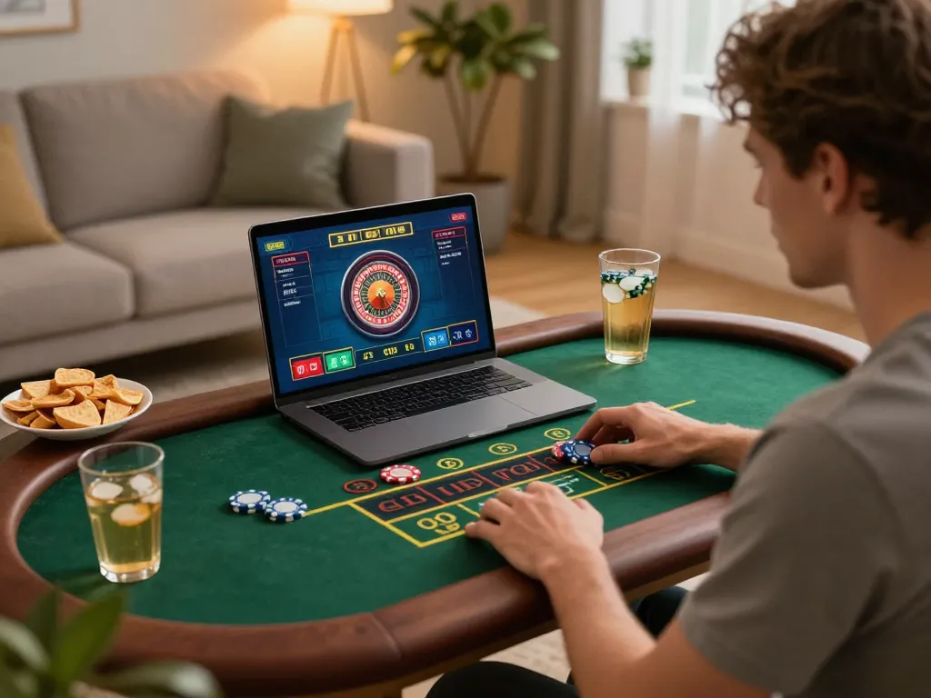 Player engaged in live roulette at home using rr88c for online gaming experience