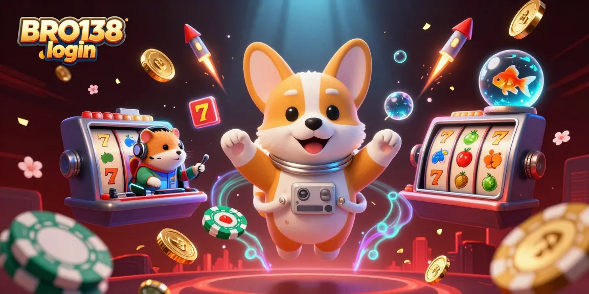Experience thrilling gameplay with BRO138 login, where slots and playful characters create excitement in a cosmic casino.