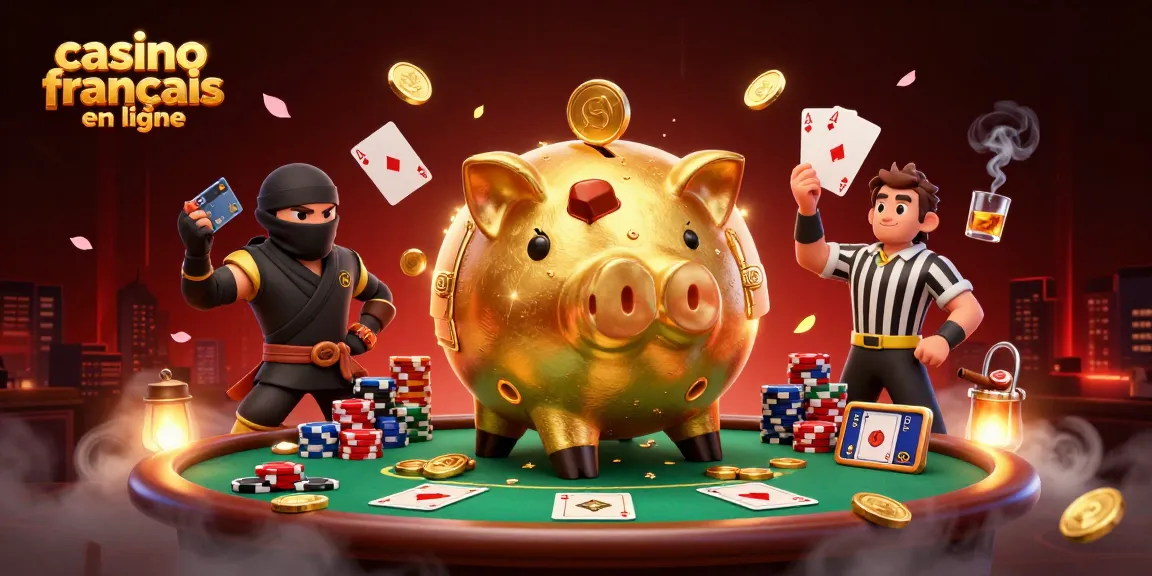 Gagnez avec le casino francais en ligne grâce à cette illustration captivante d'un sumo et ses adversaires.