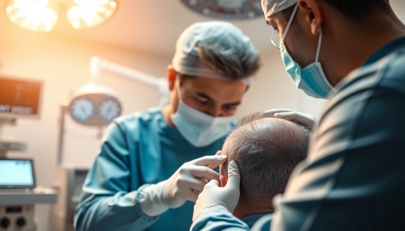 View of a hair transplant process showcasing hair transplant istanbul price in a modern clinic.