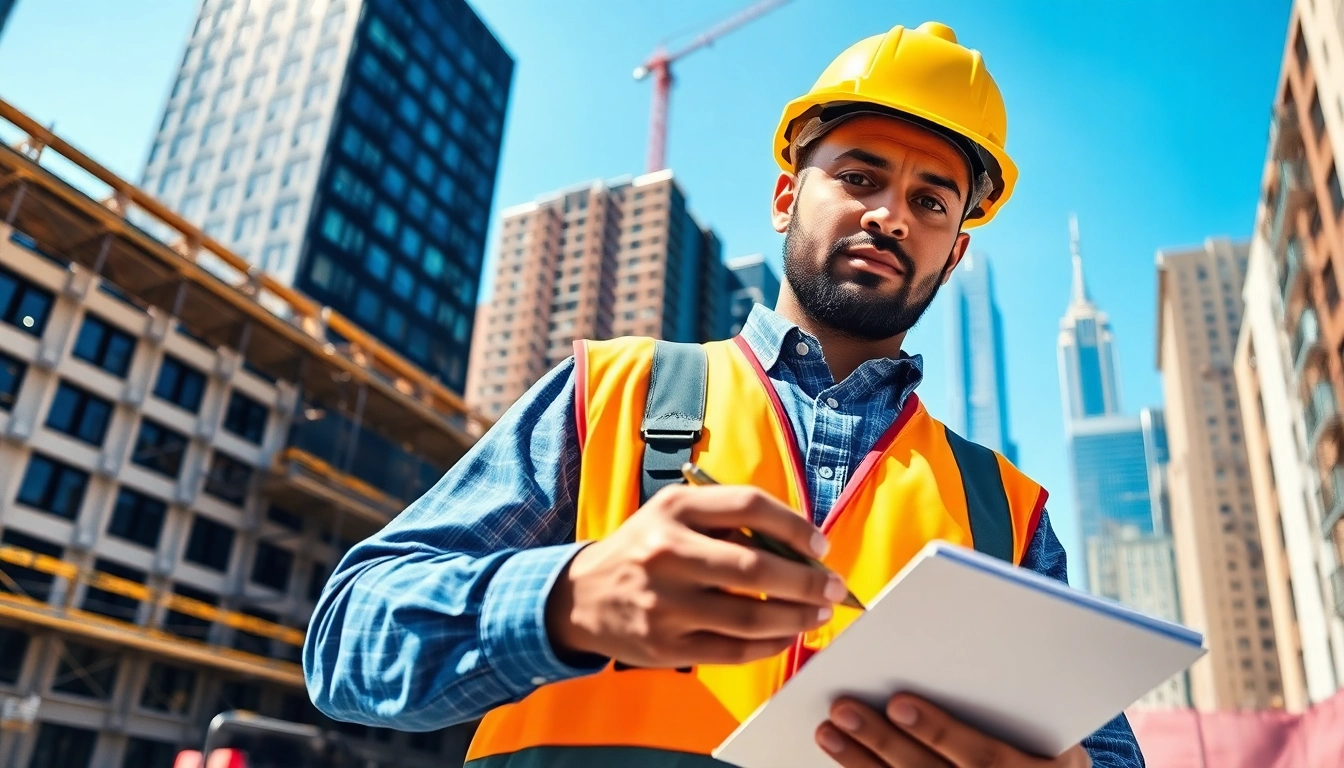 Skilled Manhattan General Contractor assessing progress on a construction project in New York City.