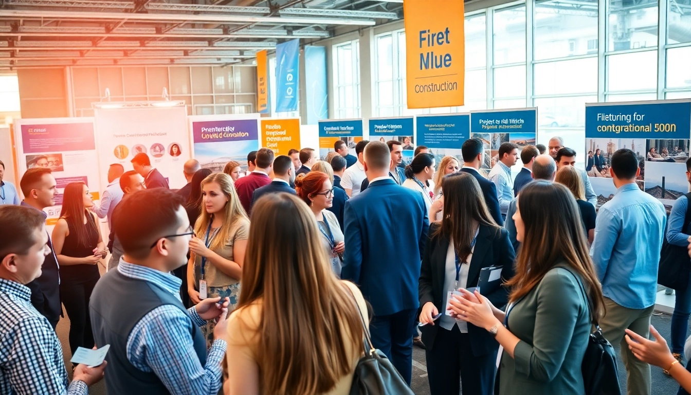 Engage in dynamic construction networking events showcasing professionals networking and collaborating.