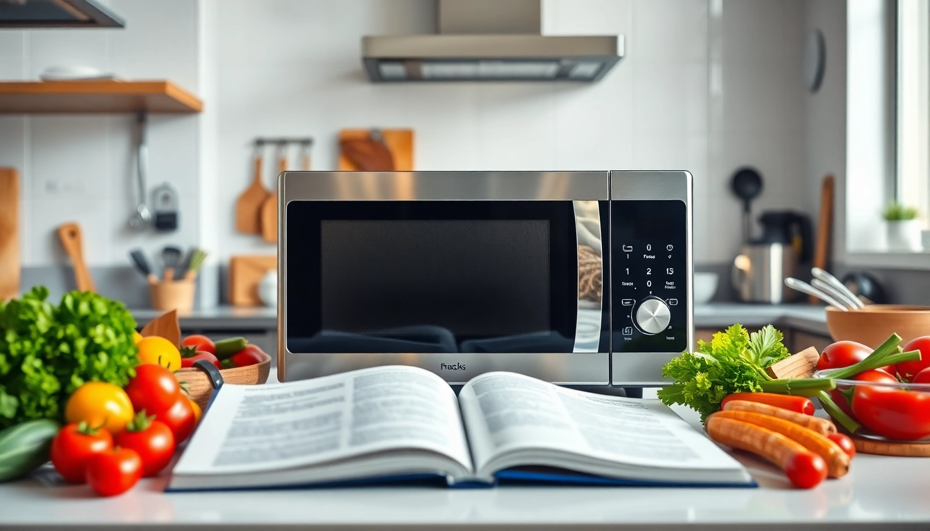 Cook with confidence using a modern Microwave Oven, elegantly positioned in a bright kitchen.