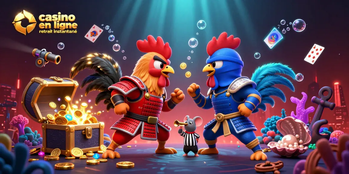 Explorez le casino en ligne retrait instantané avec des poules combattantes et une ambiance de jeu frénétique.