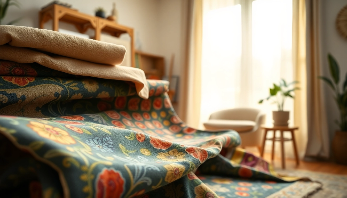 Bekijk goedkope canvas stoffen in verschillende kleuren en texturen in een sfeervolle studio.