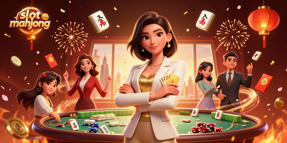 Engage with slot mahjong in a vibrant casino scene featuring detailed 3D elements and energetic action.