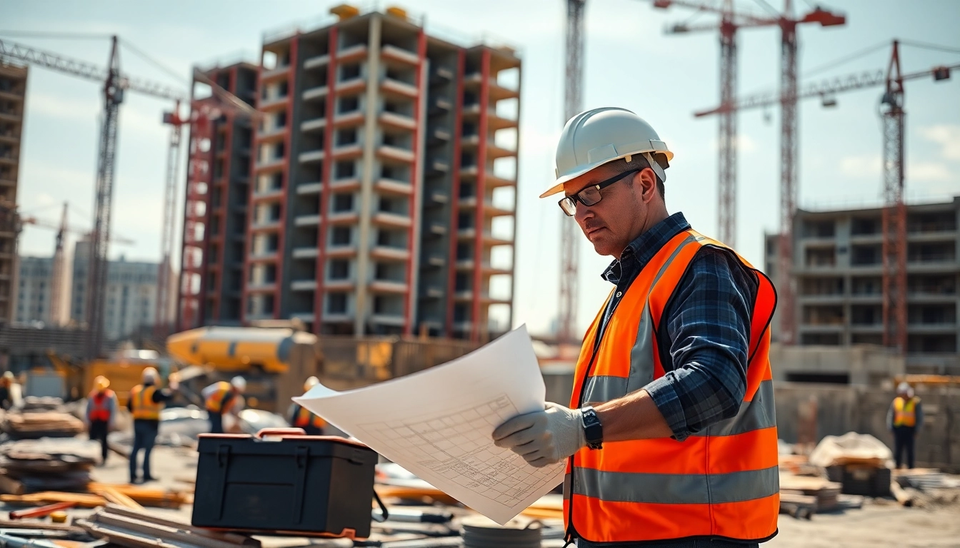 Engage in careers in construction with skilled professionals on a vibrant site setting.
