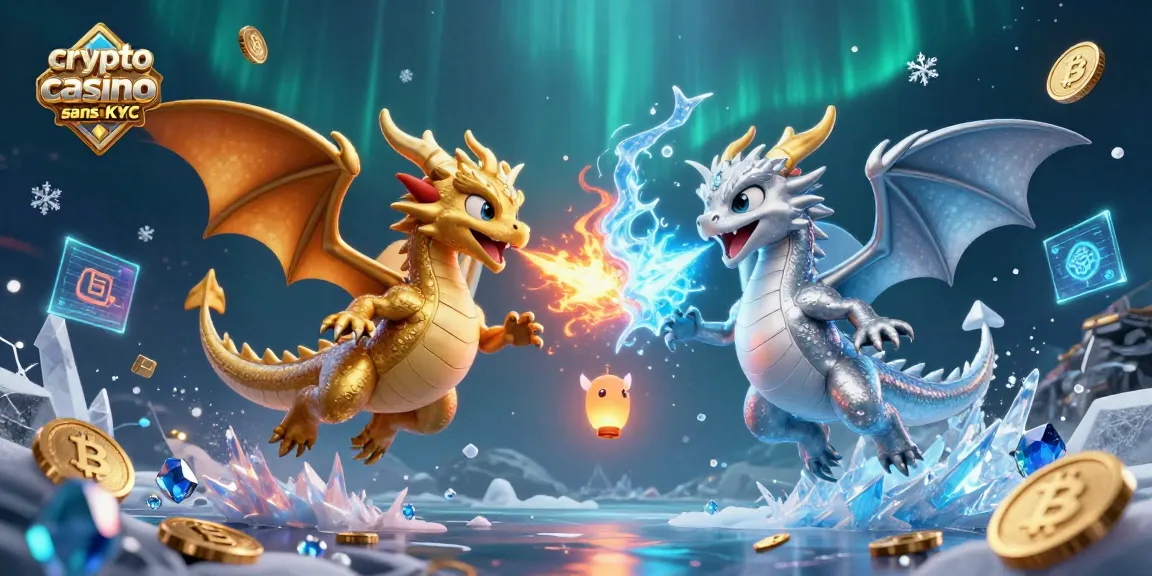 Jouez dans un casino crypto sans KYC avec des dragons 3D et des éléments de blockchain.