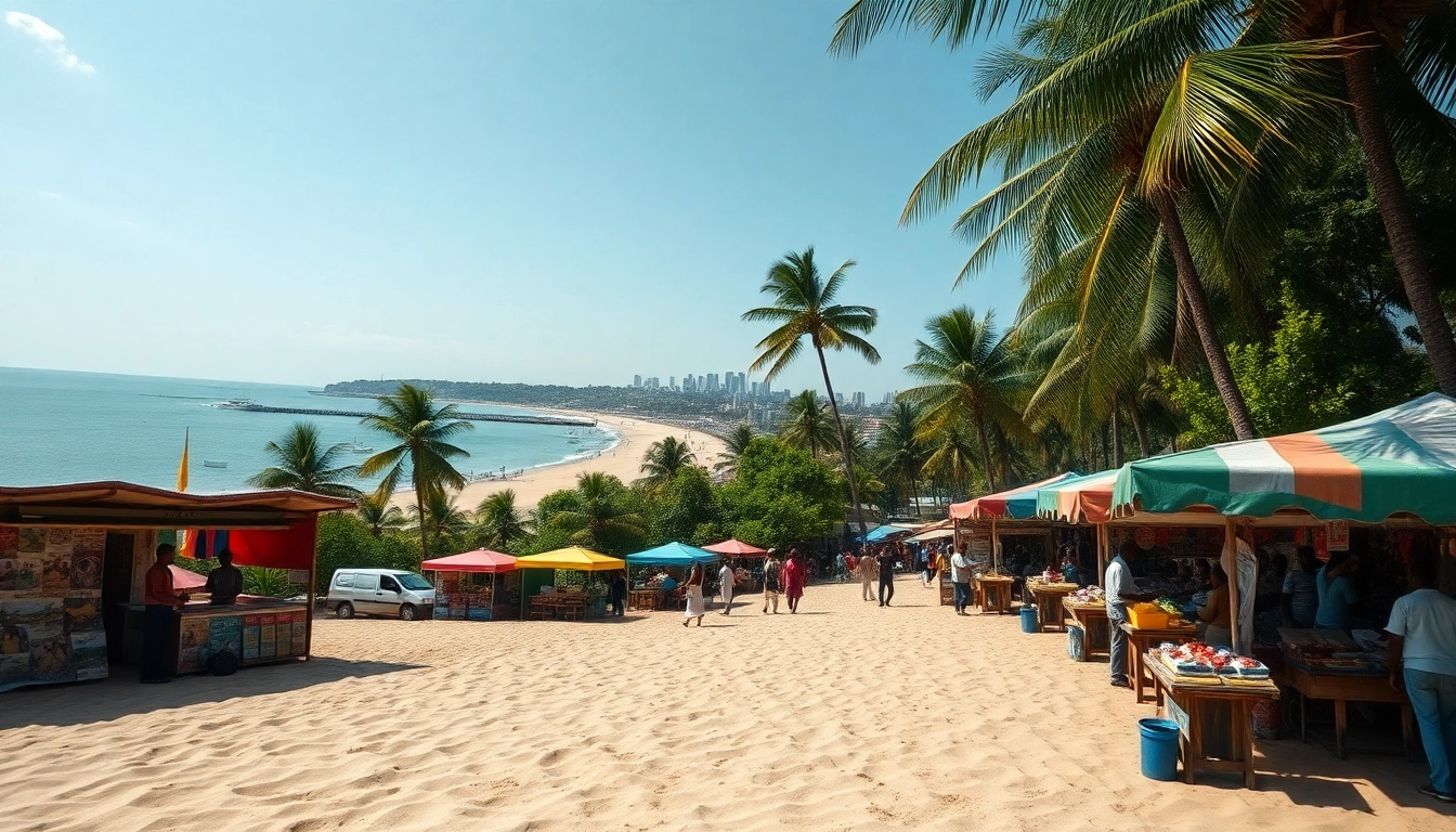 Experience the lively streets of Dar es Salaam with a bustling market scene and beautiful beaches.