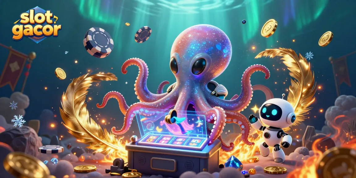 Watch the slot gacor alien octopus spin the reels among swirling coins and exciting betting action.
