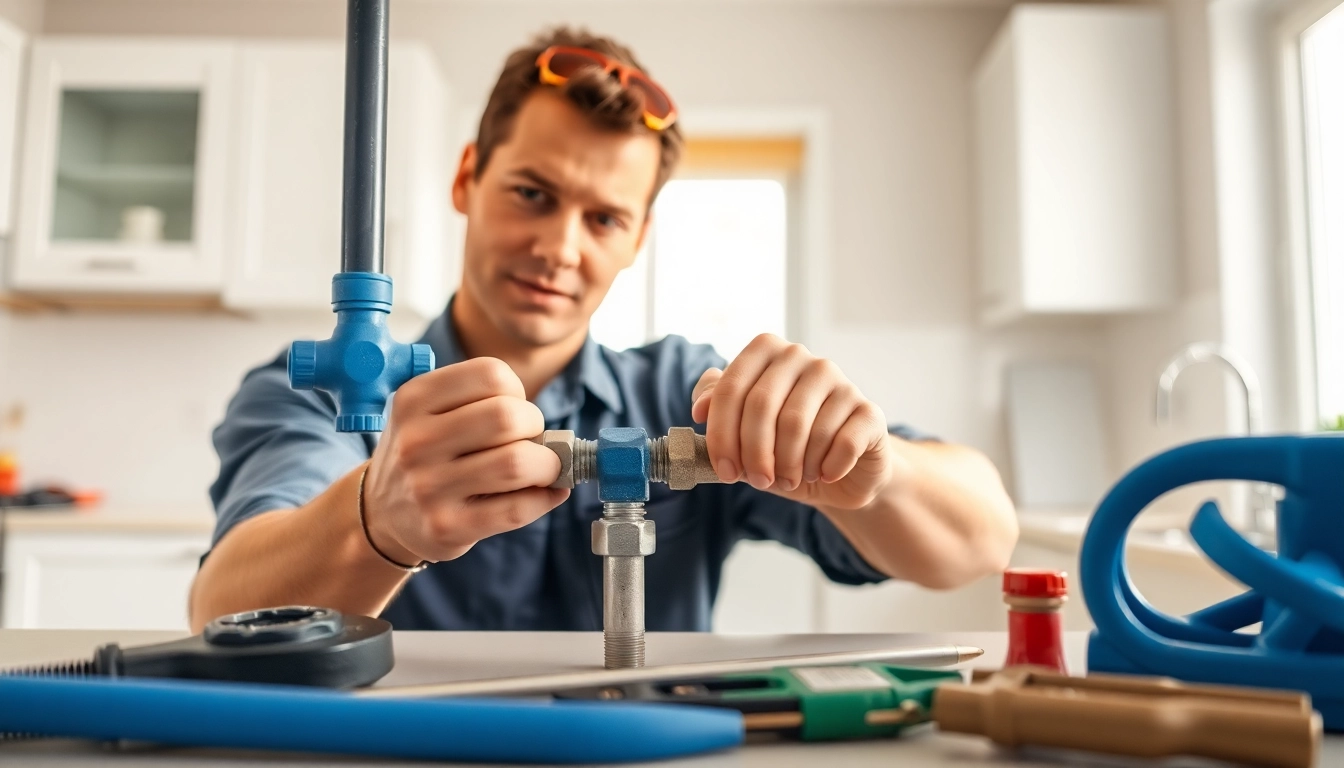 Plumbers north vancouver fixing pipes in a modern kitchen setup, showcasing expertise and focus.
