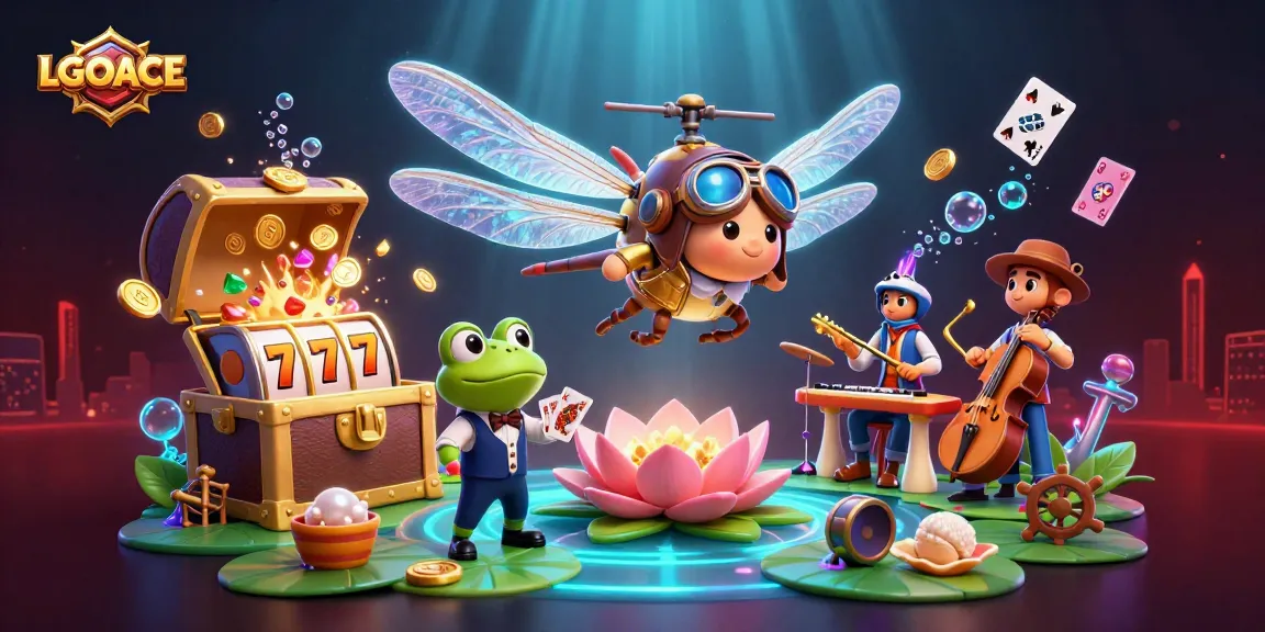 LGOACE players enjoying vibrant, exciting casino action in an underwater-themed digital illustration