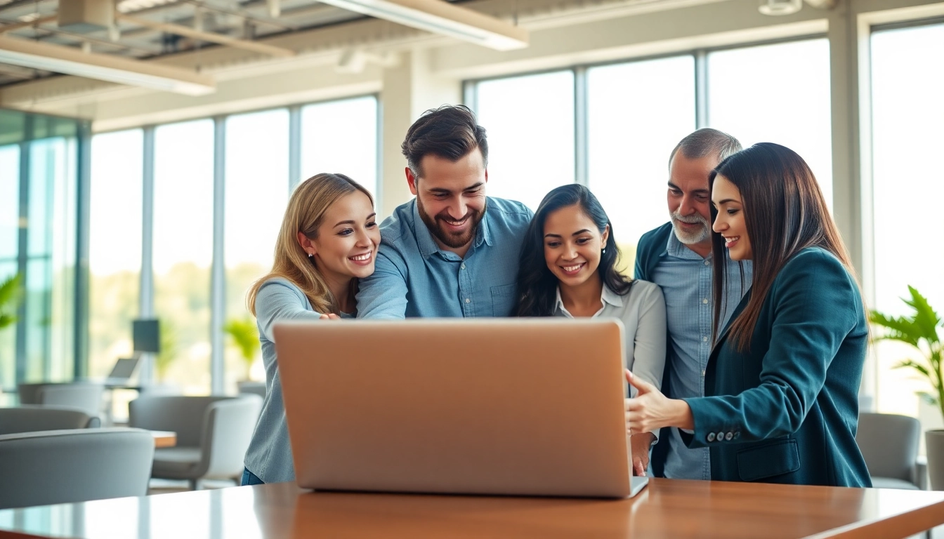 Managed IT services near me showcased by a collaborative IT team in a modern office.