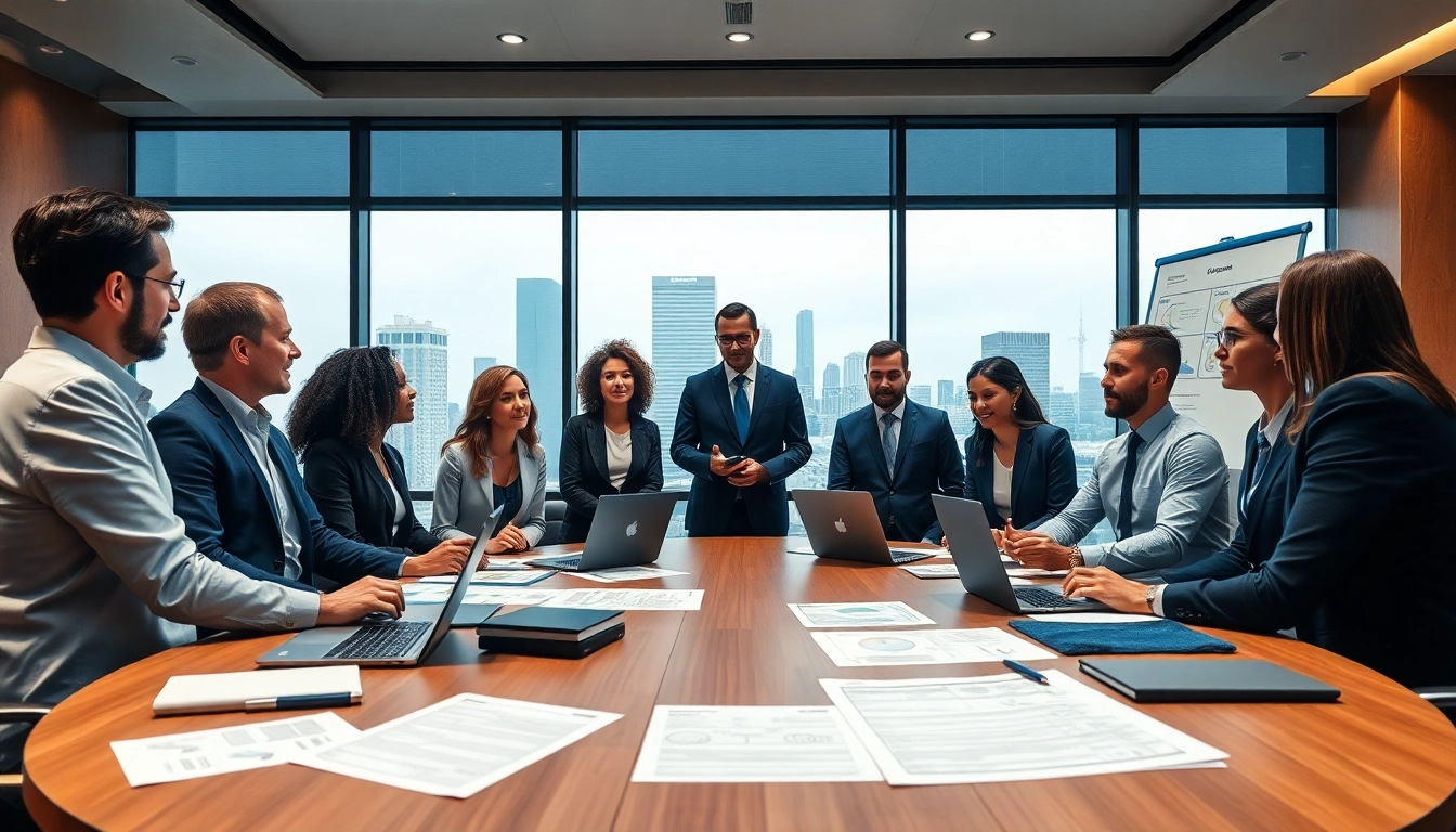 Discussing Federal and State contracts in a professional meeting with diverse consultants.