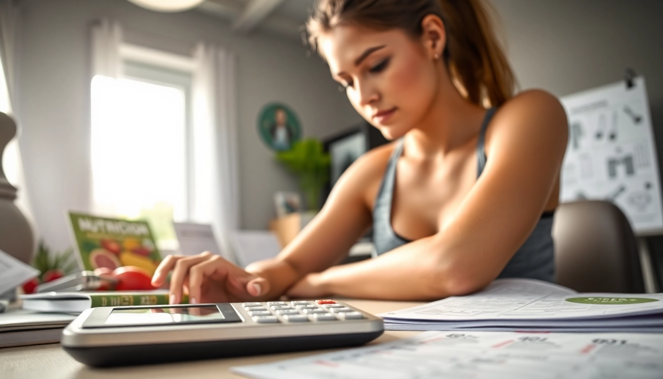 Calculate daily calories with a tdee calculator on a professional fitness workstation.