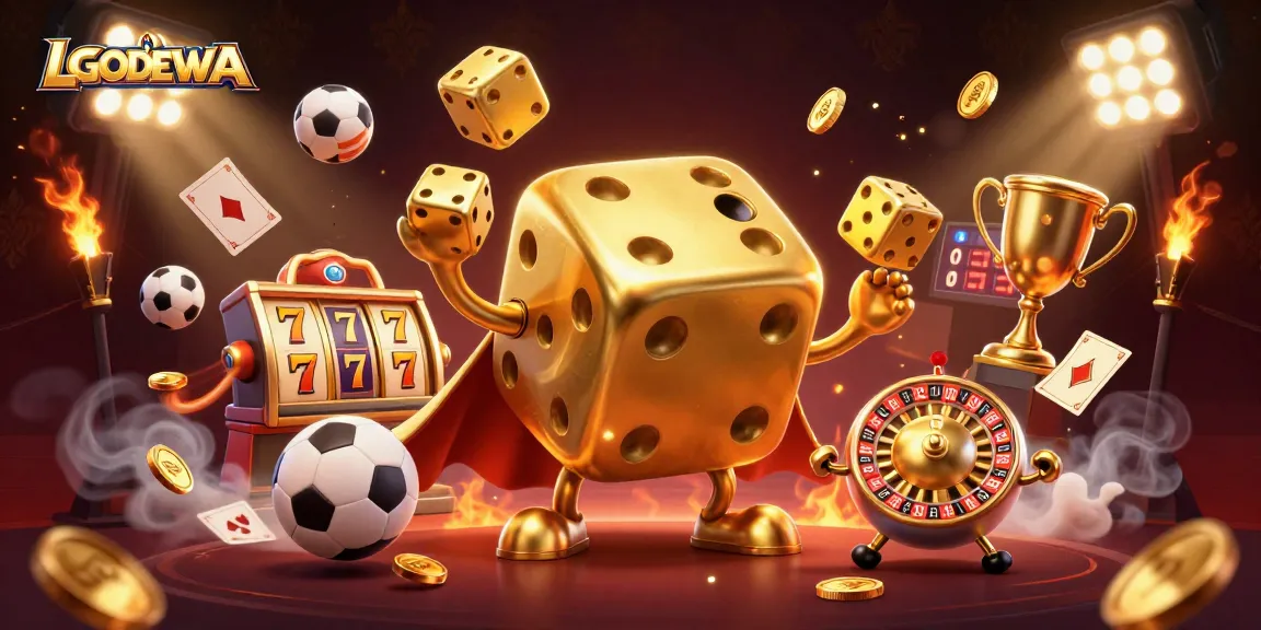 Experience winning moments with LGODEWA's dynamic slot action featuring golden dice and vibrant game elements.