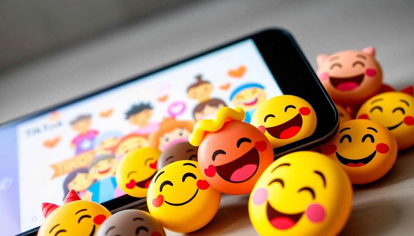 Engage with TikTok emojis displayed on a smartphone, showcasing creative expressions and fun.