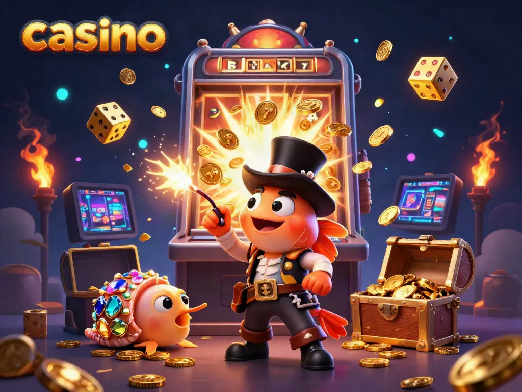 Engage in thrilling casino gameplay with vibrant characters and dynamic jackpots.