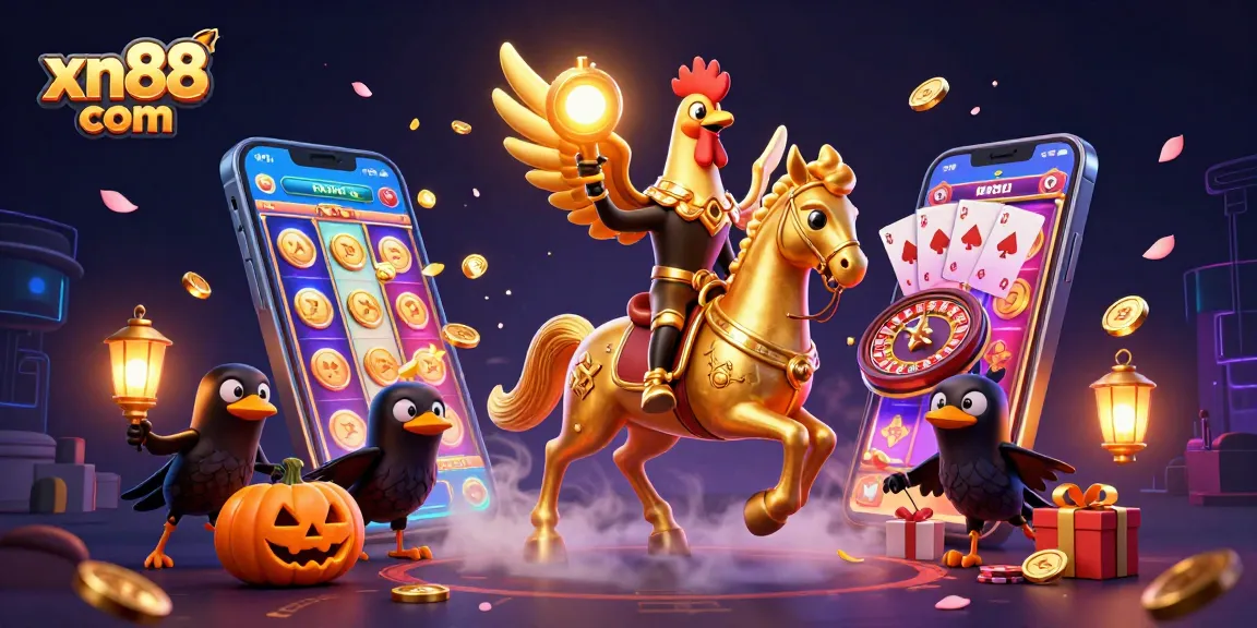 Experience the thrill of xn88 com with vibrant casino action illustrated in a dynamic scene.