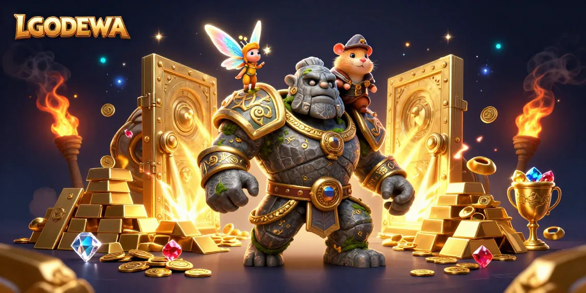 Experience exciting moments with LGODEWA's jackpot action featuring characters and treasure elements