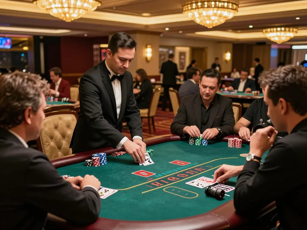 Betting on Mexican traditional meals with friends at the blackjack table, showcasing chips and strategy.