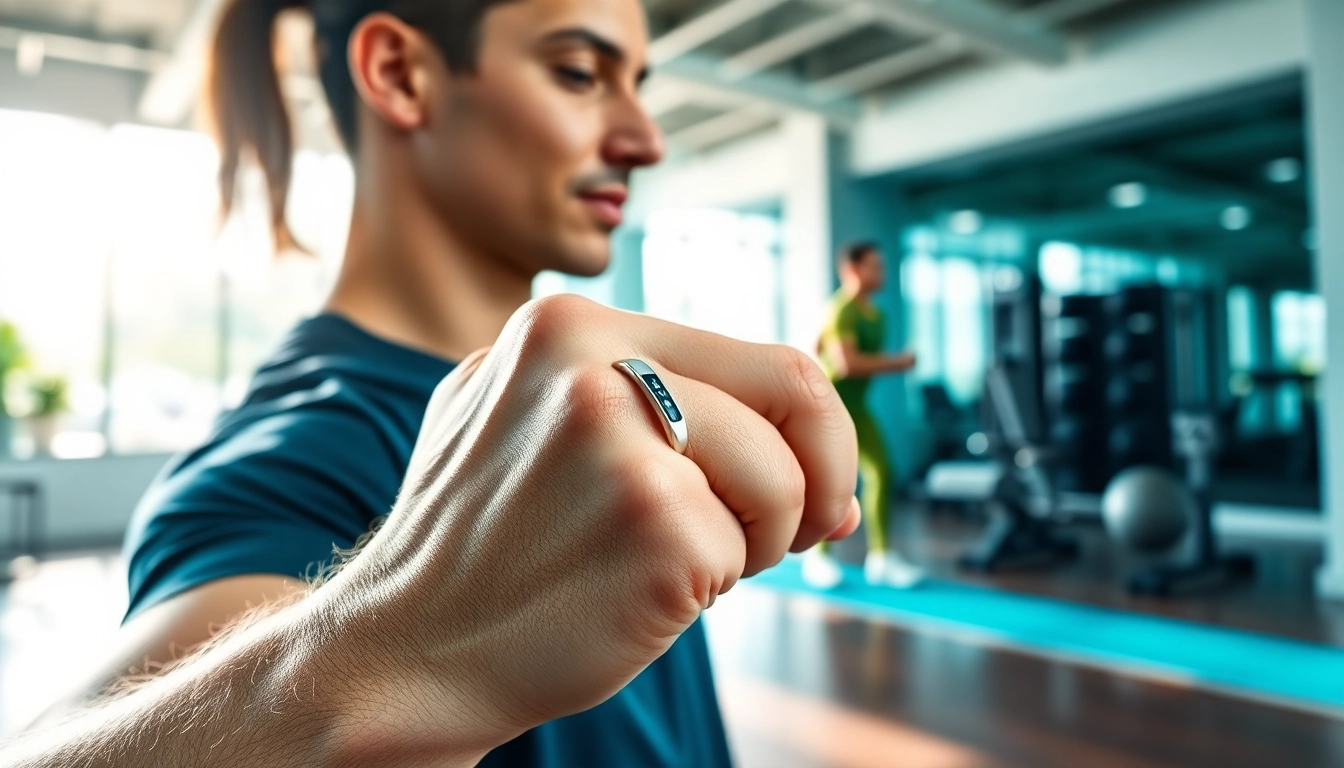 Experience enhanced wellness with the Health Ring displayed on a fitness enthusiast during an energetic gym session.