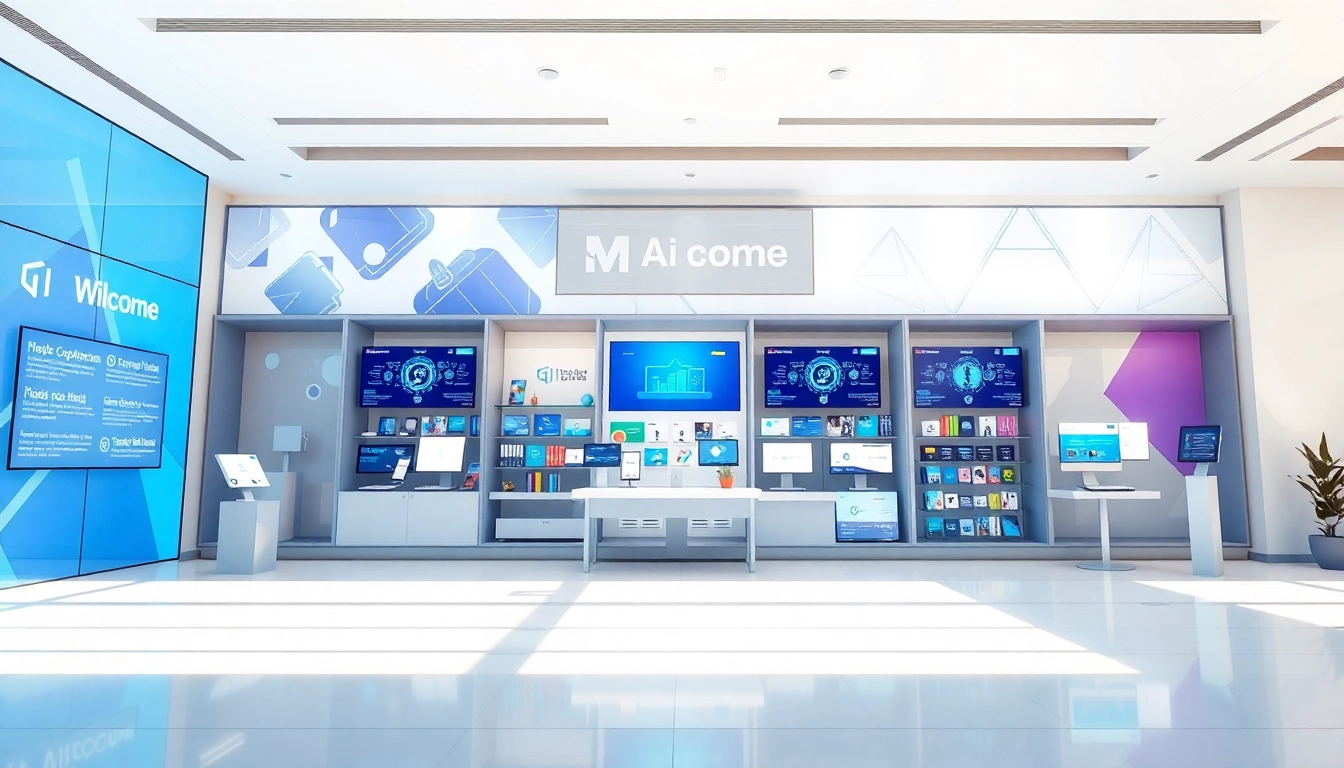Engaging visual of an ai tool marketplace showcasing diverse AI applications and modern designs.
