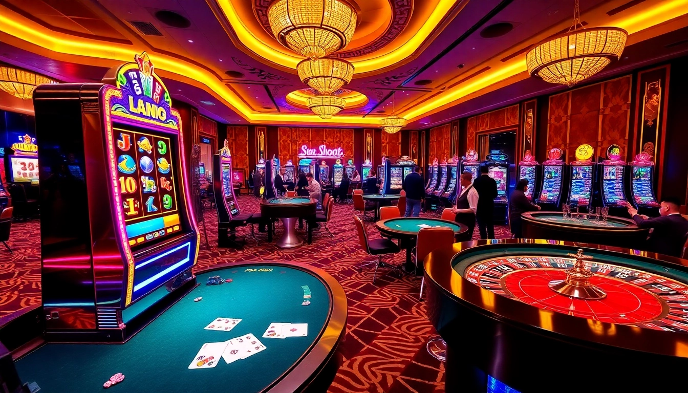 Engage with the thrilling idnslot gaming experience through vibrant slot machines and casino atmosphere.