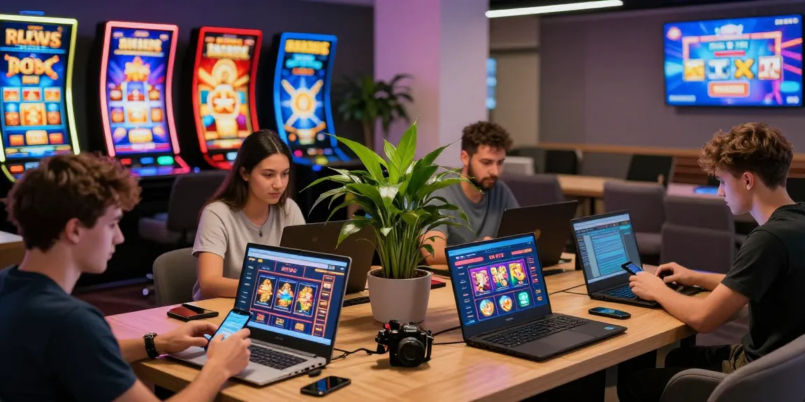 Players exploring new credit card casinos at https://ibn.org.uk with vibrant games and bonuses in a modern gaming lounge.