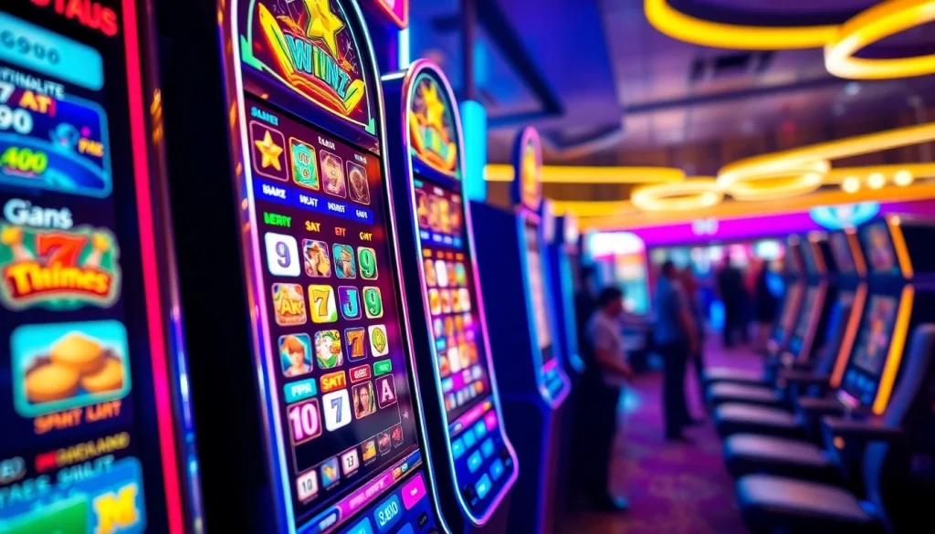 Bermain diantogel slot dengan mesin slot berwarna neon yang menarik di kasino virtual.