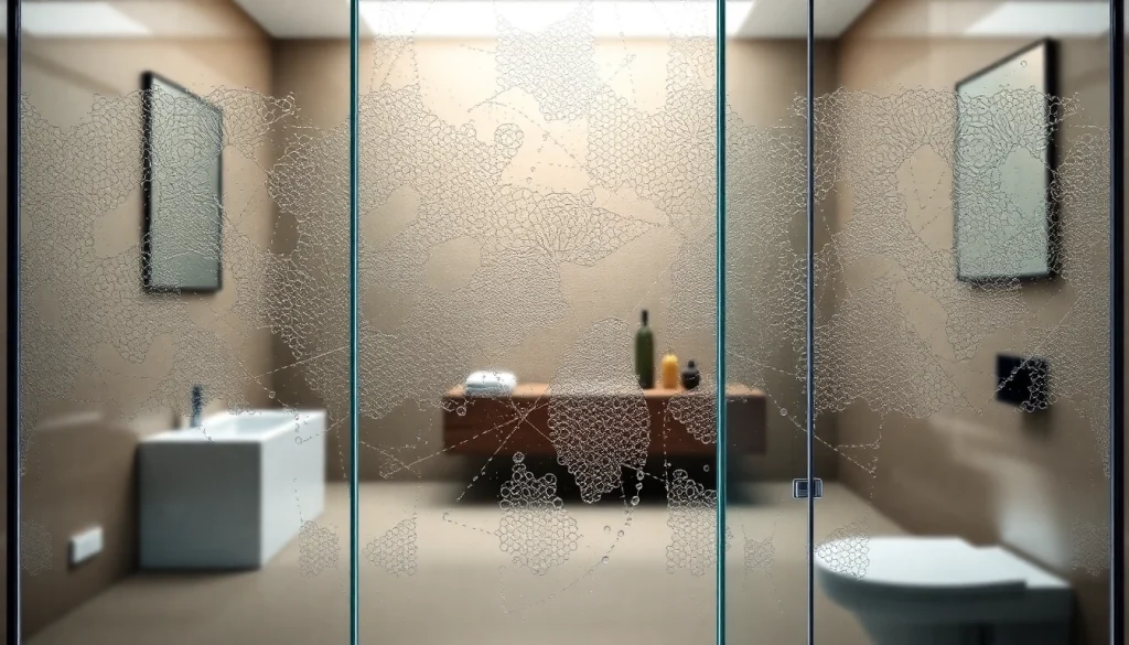 Paroi de douche élégante en verre dans une salle de bain moderne avec lumière naturelle.