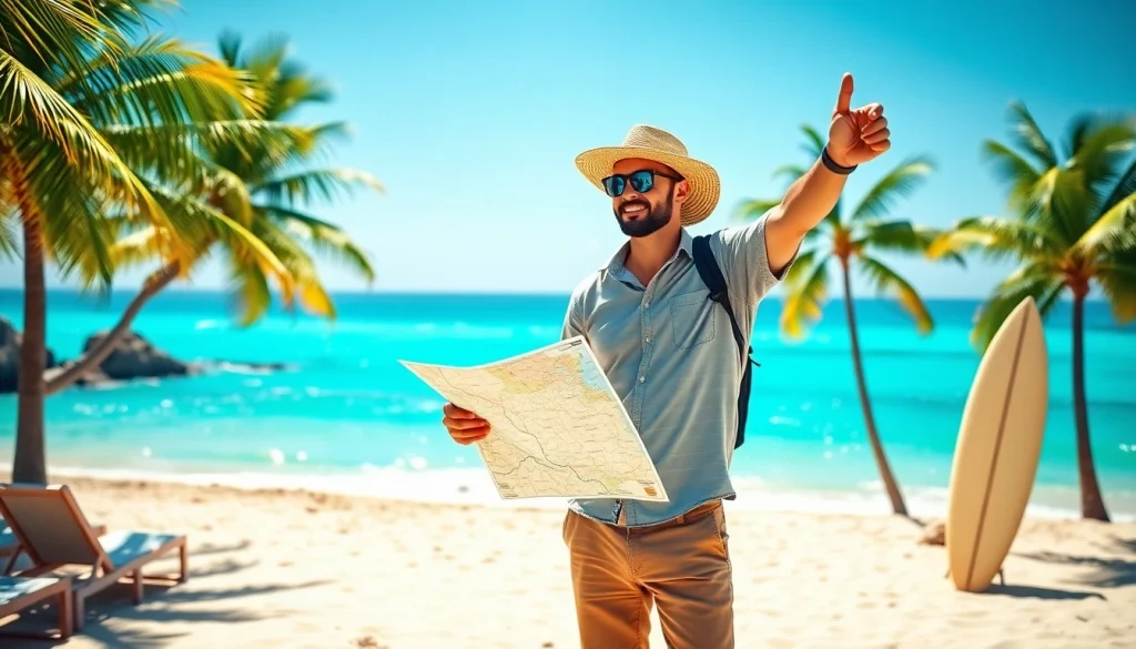 Travel guide sharing insider tips for Cabo on a stunning beach with vibrant waters