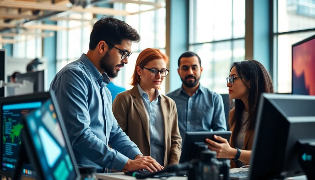 Showcasing a vibrant collaborative environment of Technology Companies with diverse engineers.